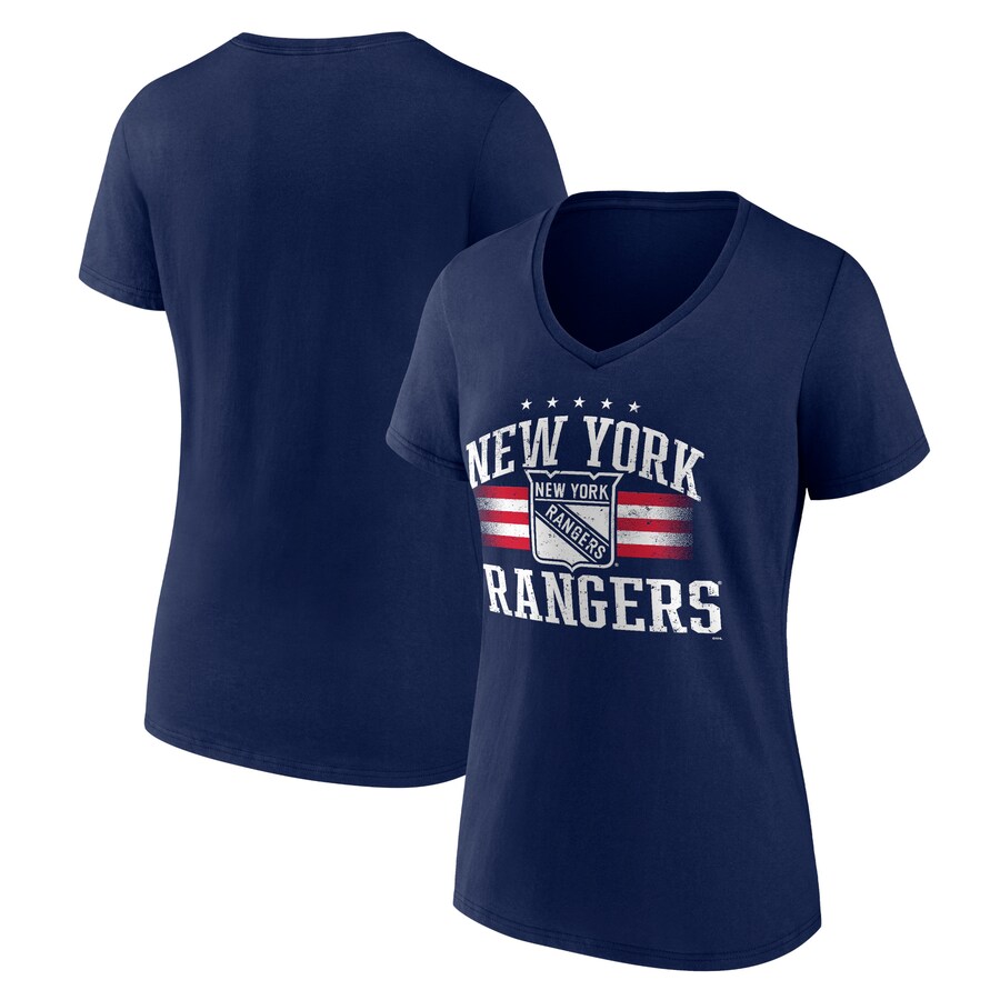Women's New York Rangers Navy Americana Team V-Neck T-Shirt