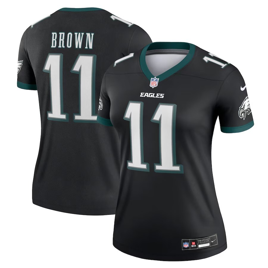 Women's Philadelphia Eagles A.J. Brown Nike Black Alternate Legend Player Performance Top