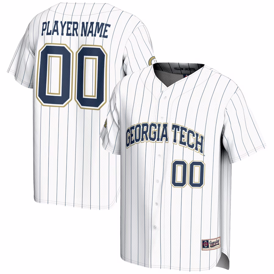 Georgia Tech Yellow Jackets GameDay Greats Youth NIL Pick-A-Player Lightweight Baseball Jersey - White