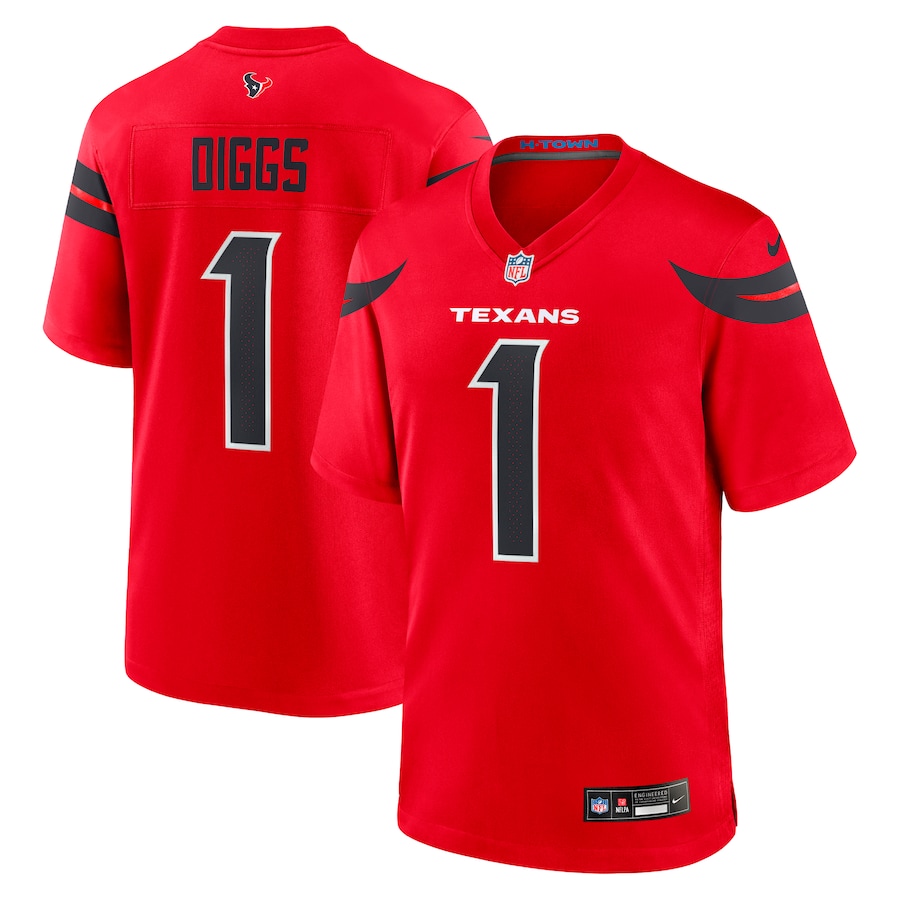 Men's Houston Texans Stefon Diggs Nike Red Alternate Game Jersey