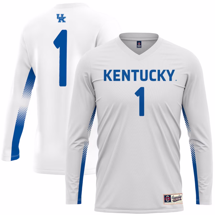 #1 Kentucky Wildcats GameDay Greats Youth Lightweight Volleyball Jersey - White