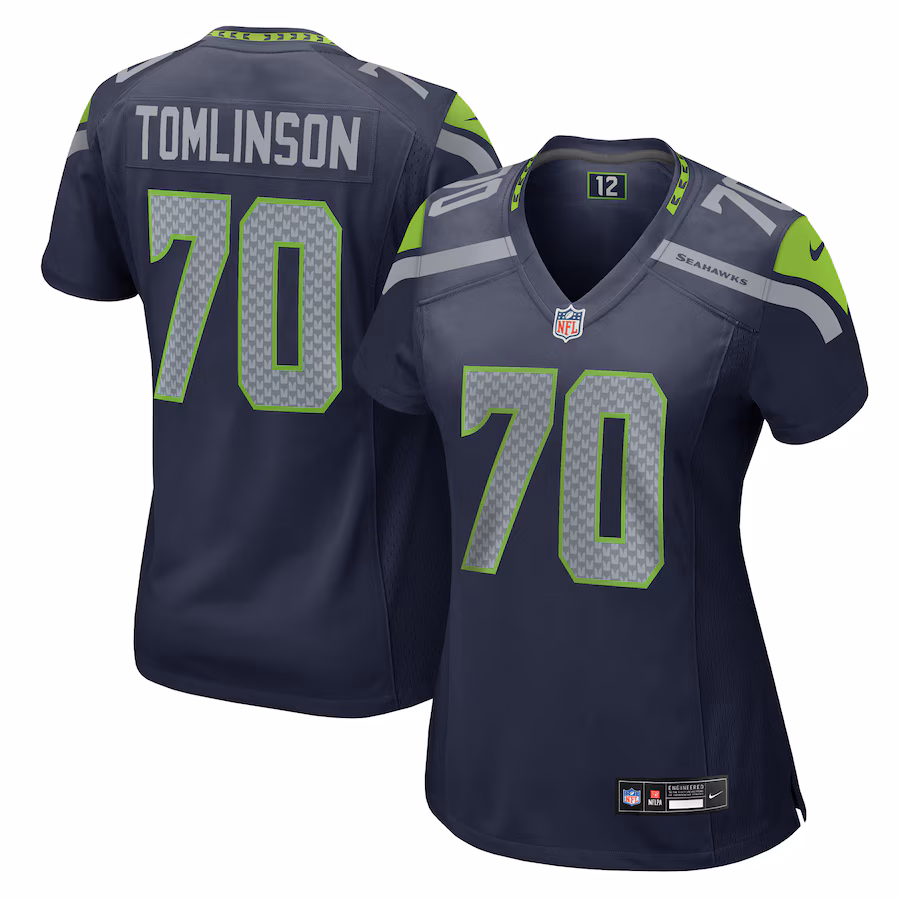 Women's Seattle Seahawks Laken Tomlinson Nike College Navy Game Jersey