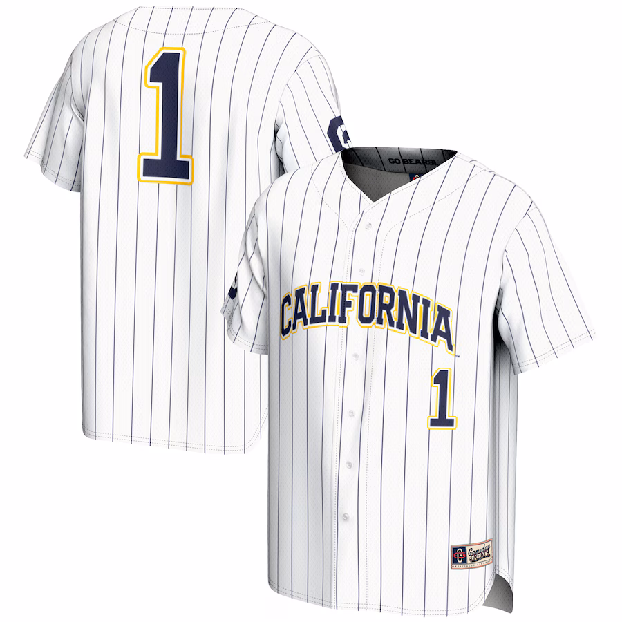 Men's GameDay Greats #1 White Cal Bears Lightweight Baseball Fashion Jersey