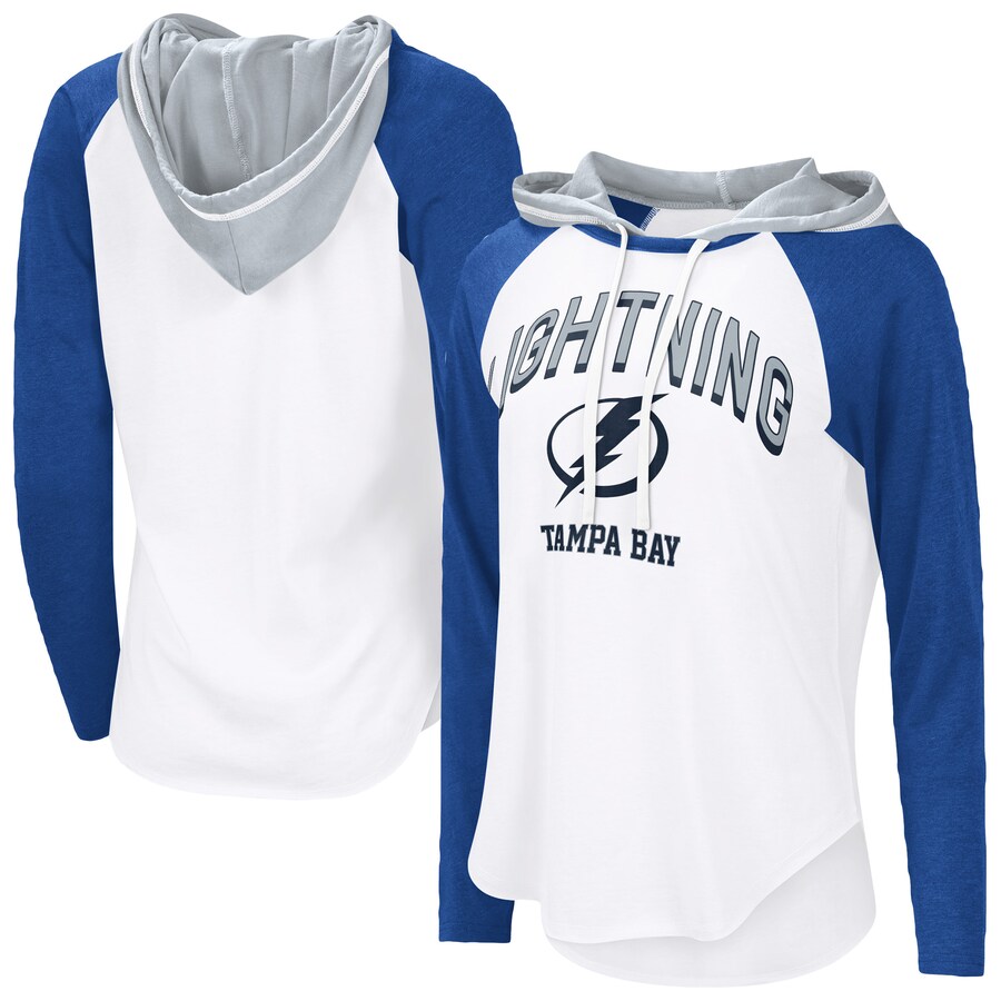 Women's Tampa Bay Lightning G-III 4Her by Carl Banks White VIP Raglan Long Sleeve Hoodie T-Shirt
