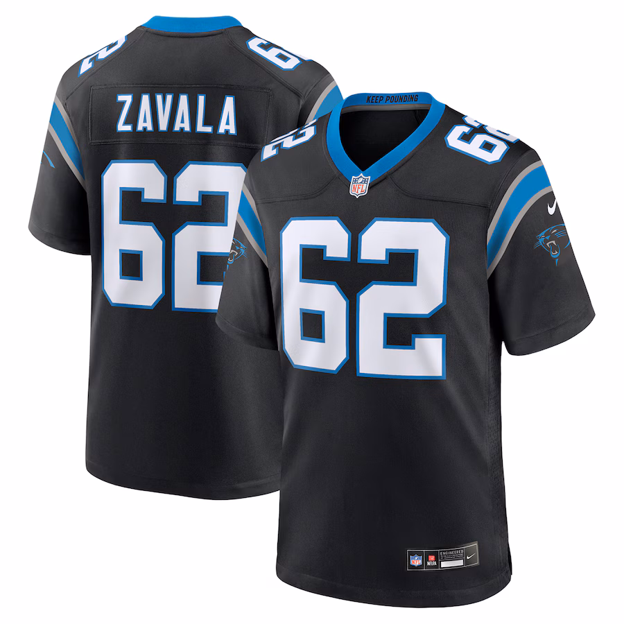Men's Carolina Panthers Chandler Zavala Nike Black Game Jersey