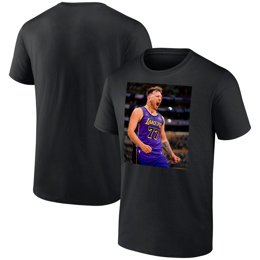 Men's Los Angeles Lakers Luka Don?i? Black Game Frames T-Shirt