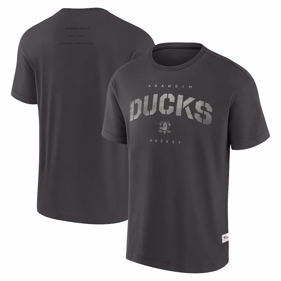 Men's Anaheim Ducks Fanatics Charcoal Elements Weathered Tonal Future Ground T-Shirt