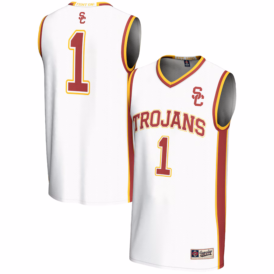 Youth GameDay Greats #1 White USC Trojans Lightweight Basketball Jersey
