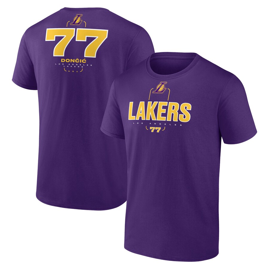 Men's Los Angeles Lakers Luka Don?i? Purple Behind the Back Name & Number T-Shirt