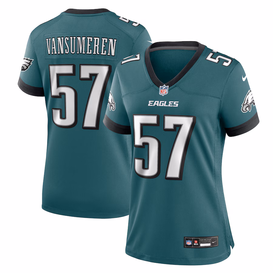 Women's Philadelphia Eagles Ben VanSumeren Nike Midnight Green Team Game Jersey