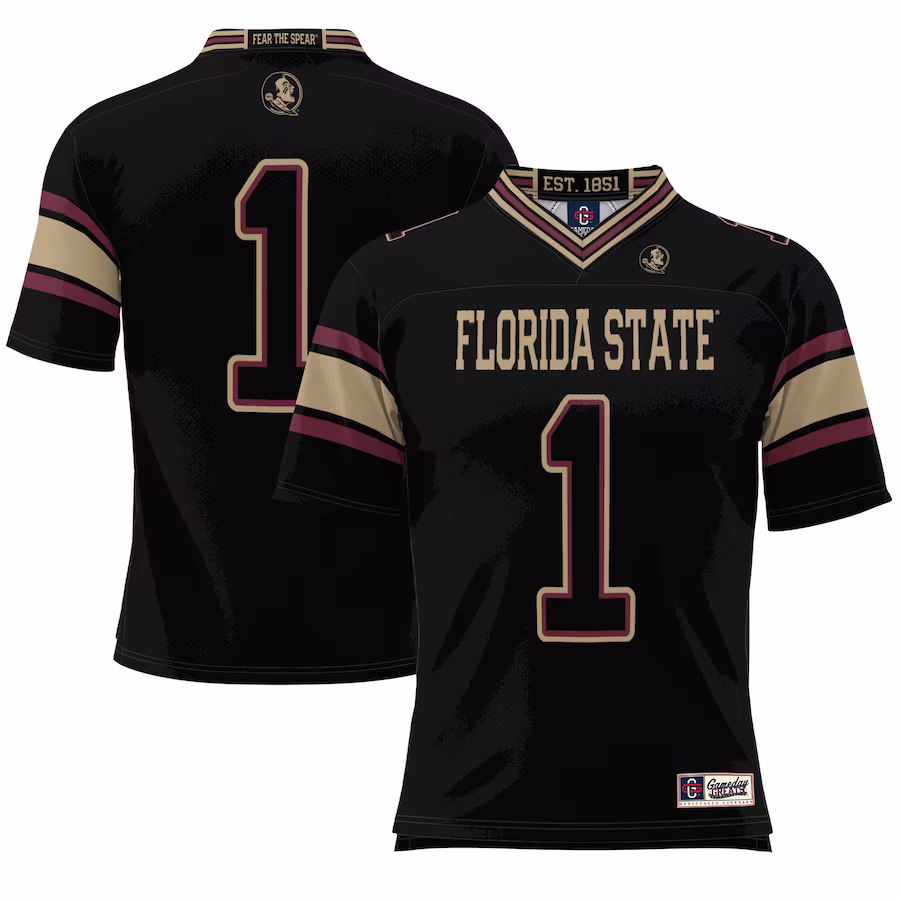 #1 Florida State Seminoles GameDay Greats Youth Endzone Football Jersey - Black