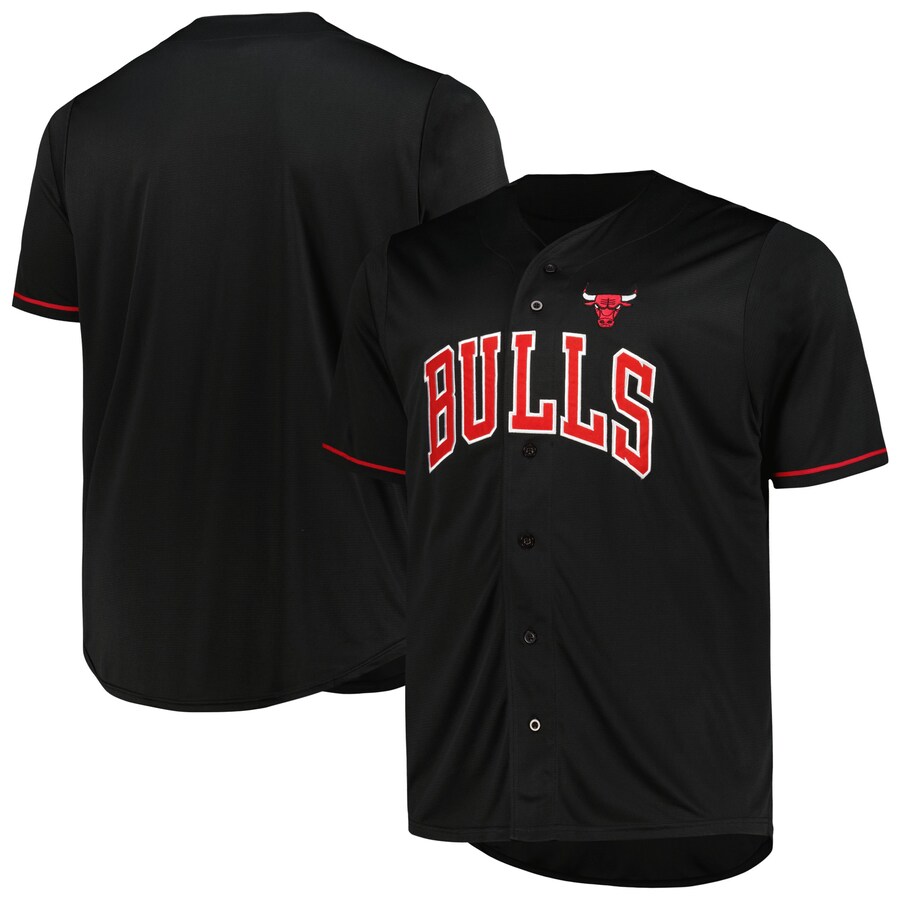 Men's Chicago Bulls Profile Black Big & Tall Pop Jersey