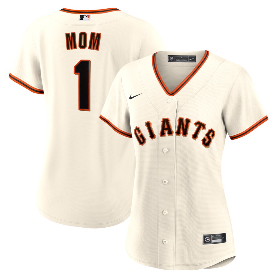 Women's San Francisco Giants Nike White #1 Mom Home Replica Jersey