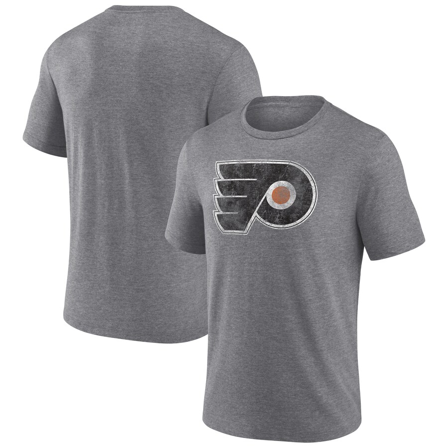 Men's Philadelphia Flyers Heather Gray Wraparound Tri-Blend T-Shirt
