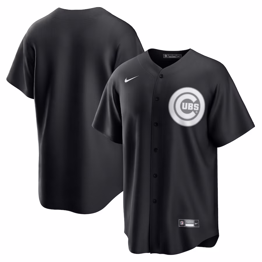Men's Chicago Cubs Nike Black/White Official Replica Jersey