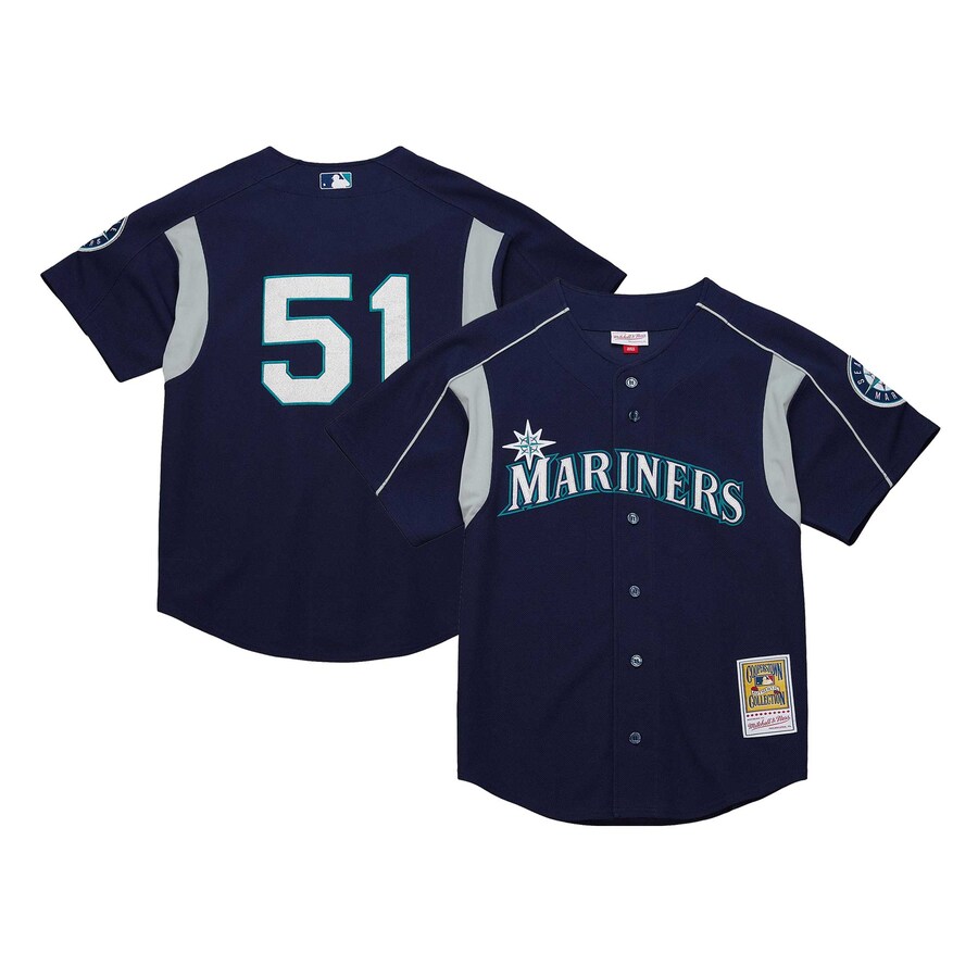 Men's Seattle Mariners Ichiro Suzuki Mitchell & Ness Navy Cooperstown Collection Batting Practice Jersey