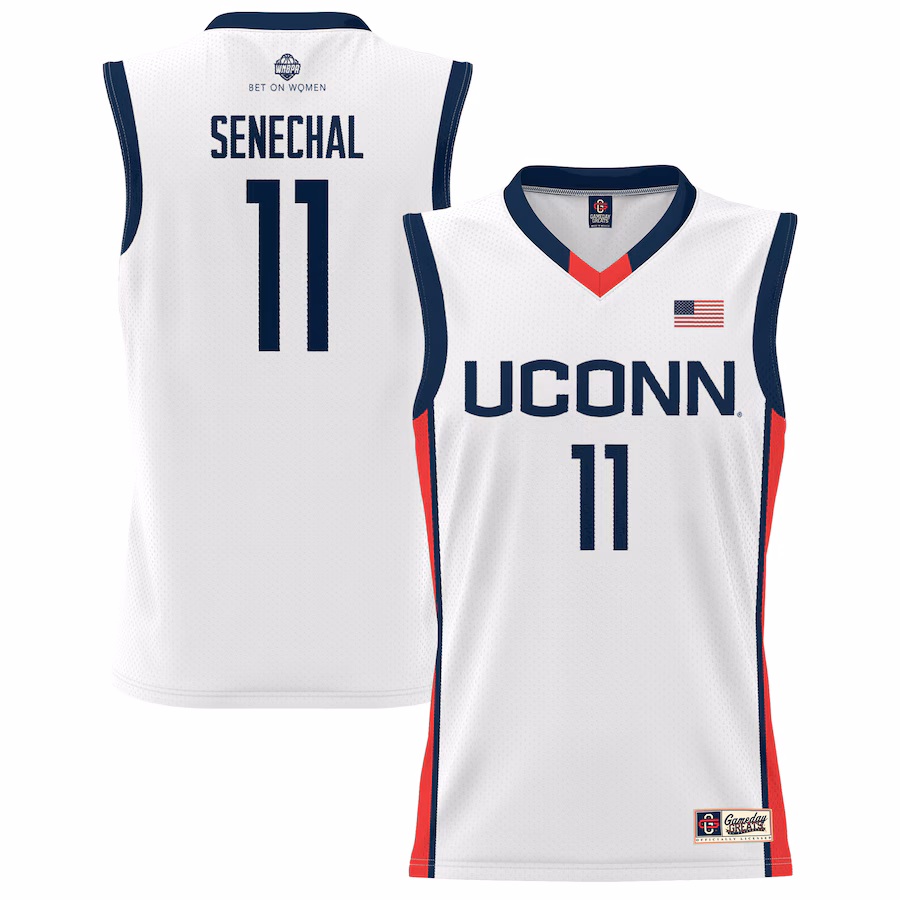 Youth GameDay Greats Lou Lopez-Senechal White UConn Huskies Lightweight Basketball Alumni Jersey