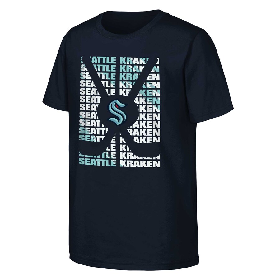 Youth Seattle Kraken Deep Sea Blue Box T-Shirt