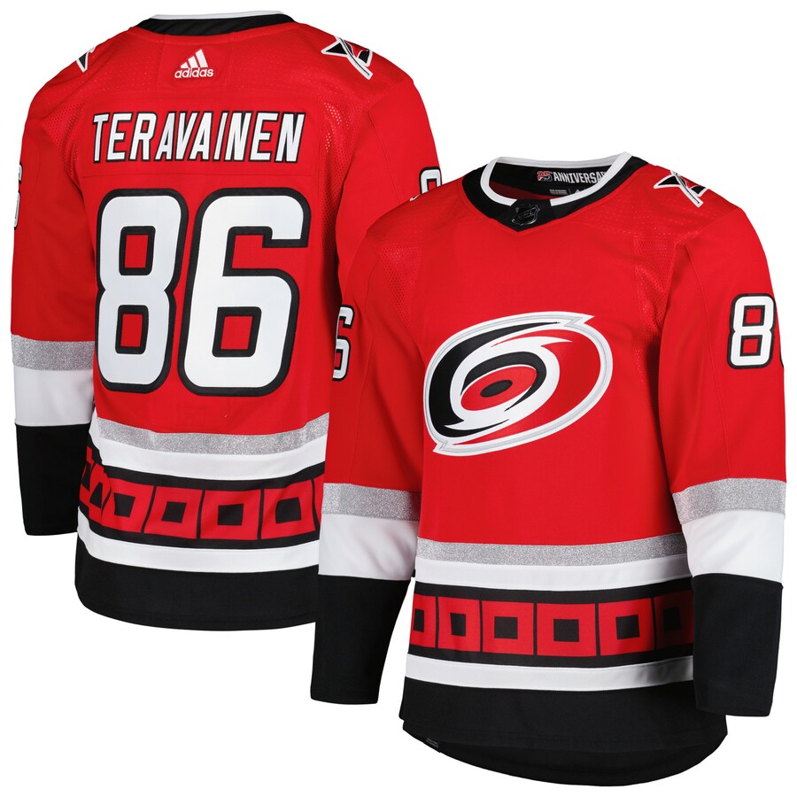 Men's Carolina Hurricanes Teuvo Teravainen adidas Red  Primegreen Authentic Pro Player Jersey