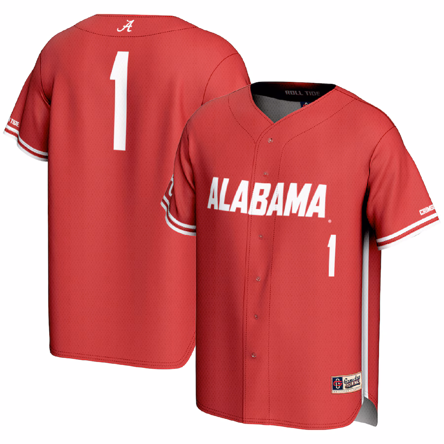 Youth GameDay Greats #1 Crimson Alabama Crimson Tide Lightweight Baseball Fashion Jersey