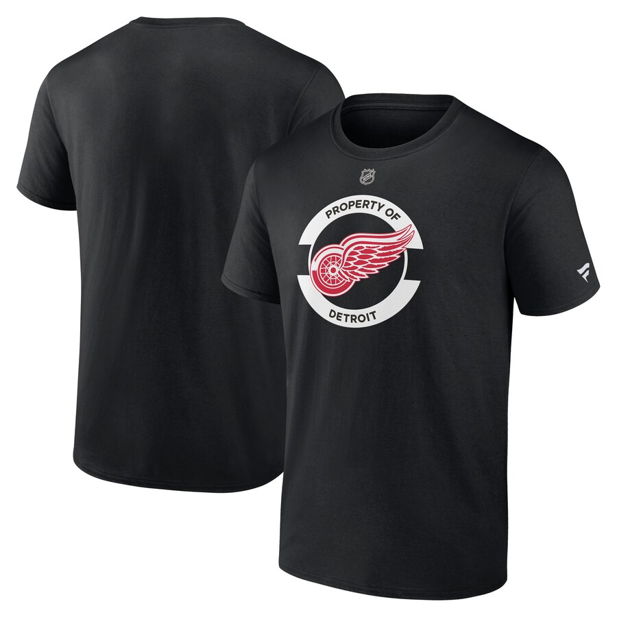Men's Detroit Red Wings Fanatics Black Authentic Pro Core Secondary T-Shirt