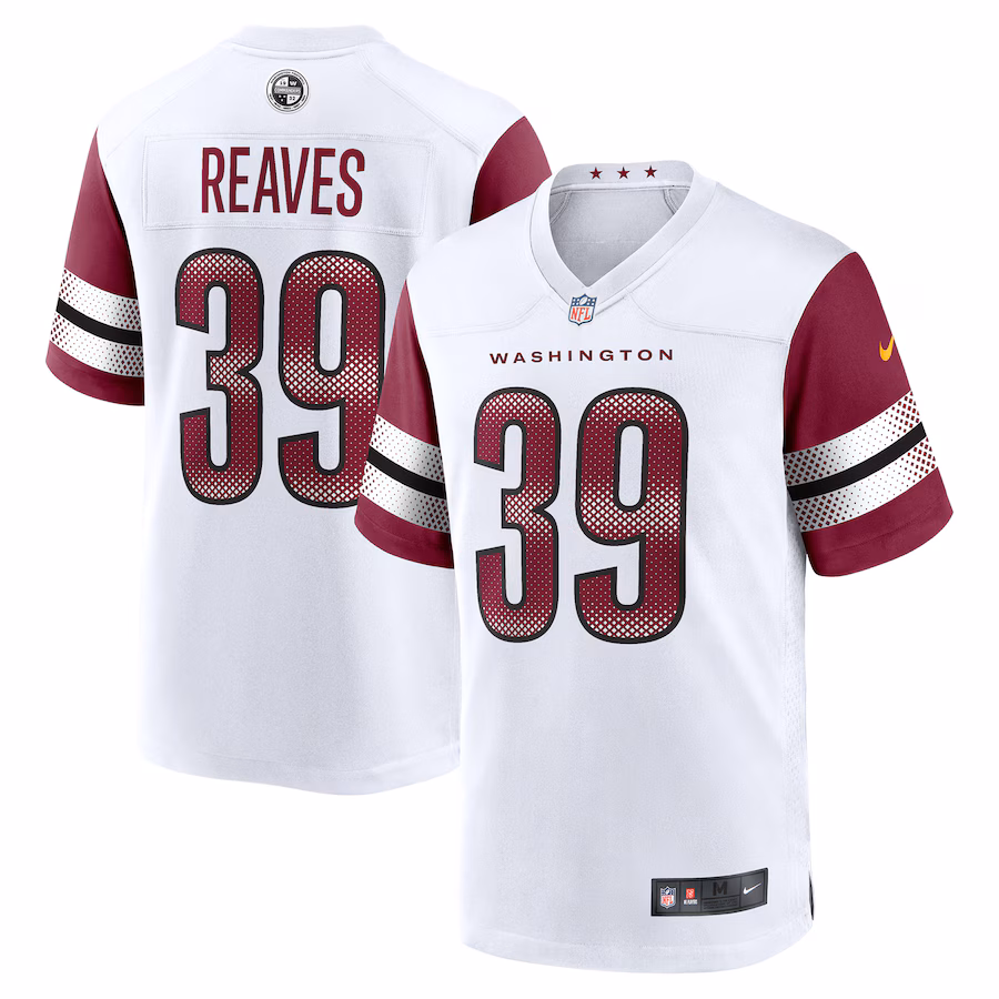 Men's Washington Commanders Jeremy Reaves Nike White Game Jersey