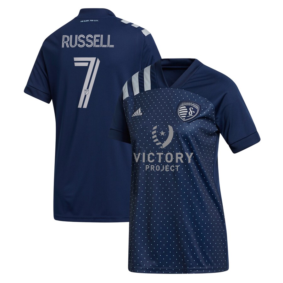 Women's Sporting Kansas City Johnny Russell adidas Blue 2021 Secondary Replica Player Jersey