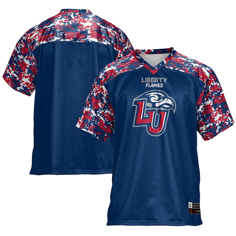 Men's GameDay Greats Navy Liberty Flames Football Jersey
