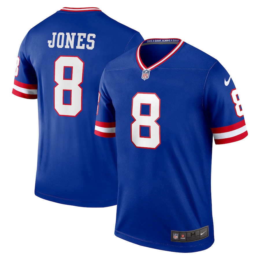 Men's New York Giants Daniel Jones Nike Blue Alternate Legend Player Performance Top