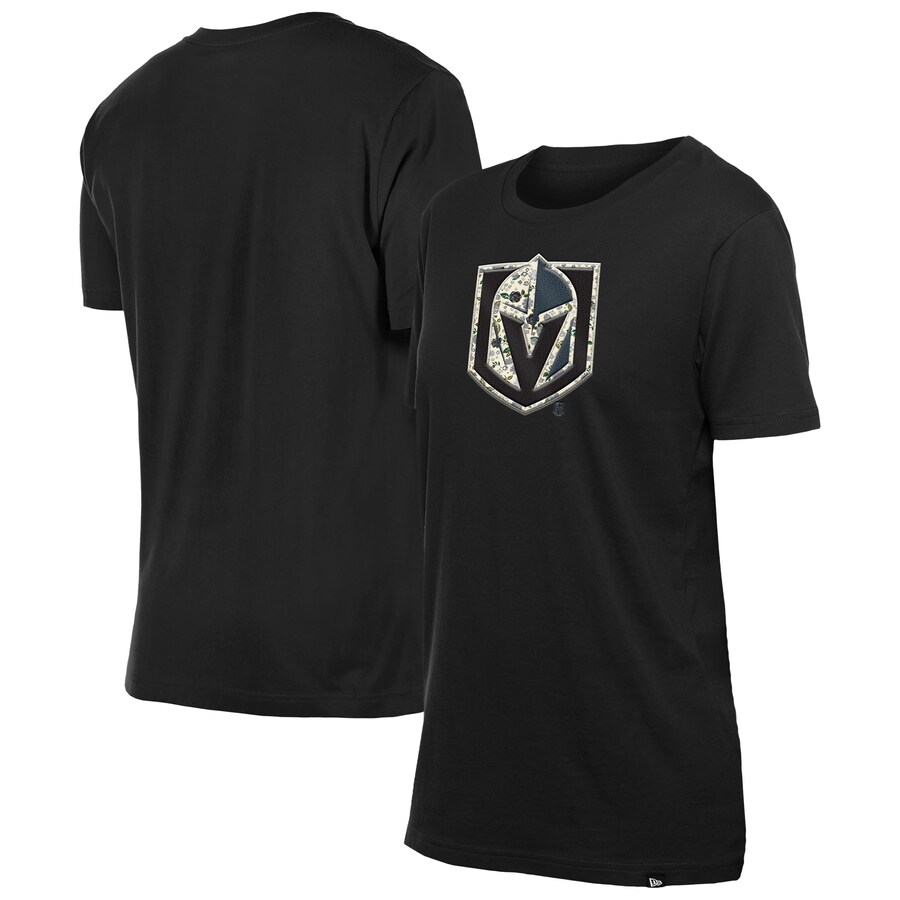 Women's Vegas Golden Knights New Era Black Glam Game Floral T-Shirt
