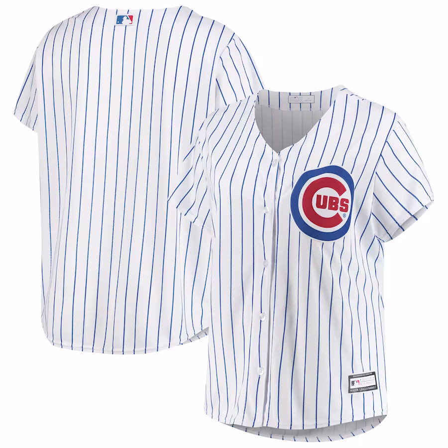 Women's Chicago Cubs White Plus Size Sanitized Replica Team Jersey