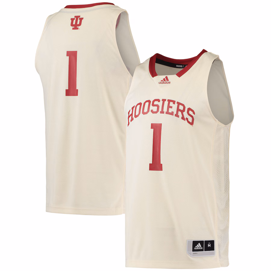 Men's adidas #1 Cream Indiana Hoosiers Swingman Basketball Jersey