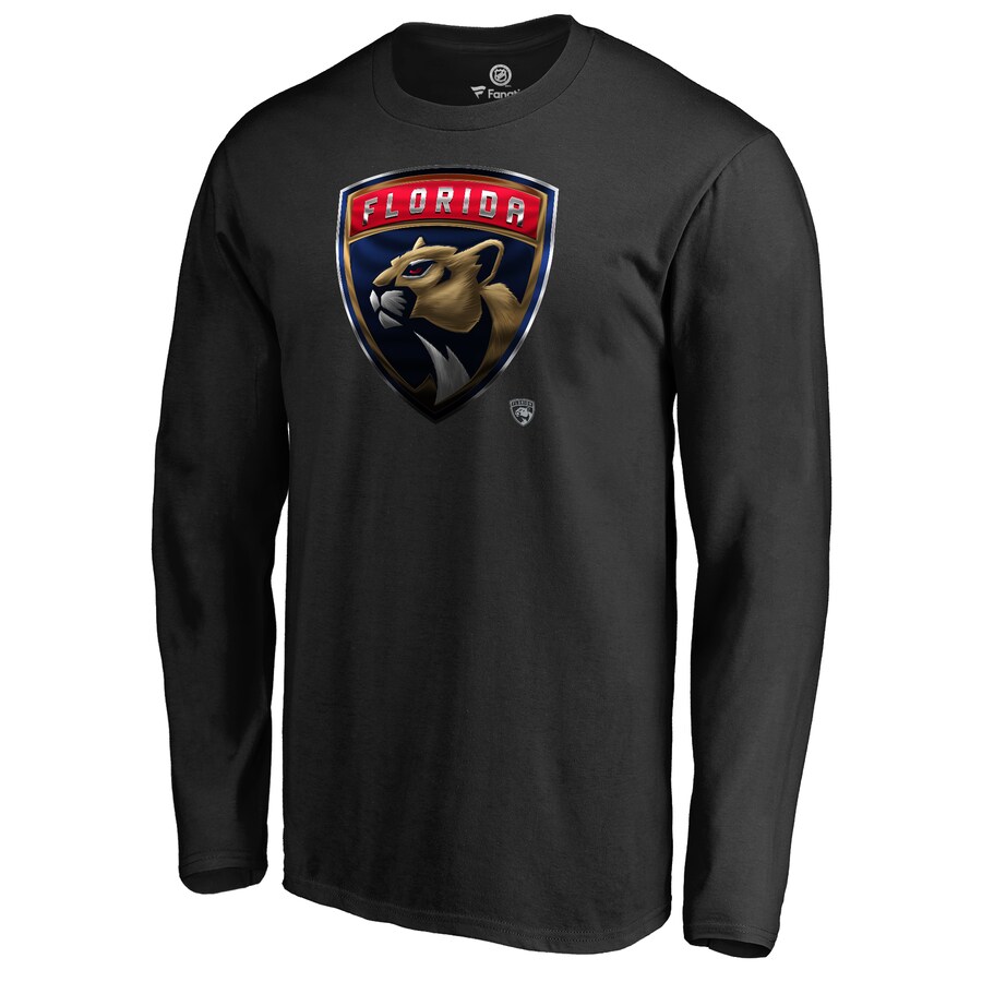 Men's Florida Panthers Black Midnight Mascot Long Sleeve T-Shirt