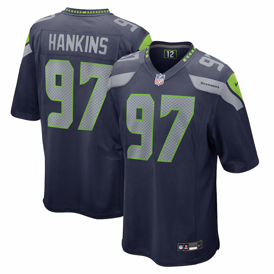 Men's Seattle Seahawks Johnathan Hankins Nike College Navy Game Jersey