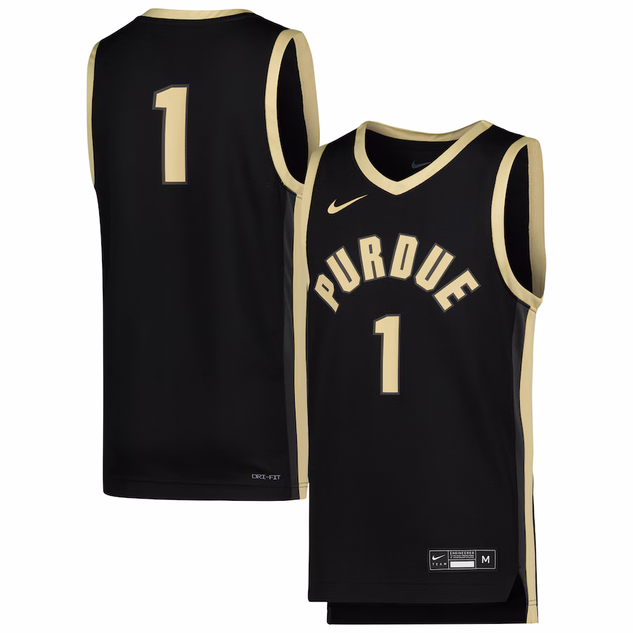 #1 Purdue Boilermakers Nike Youth Icon Replica Basketball Jersey - Black