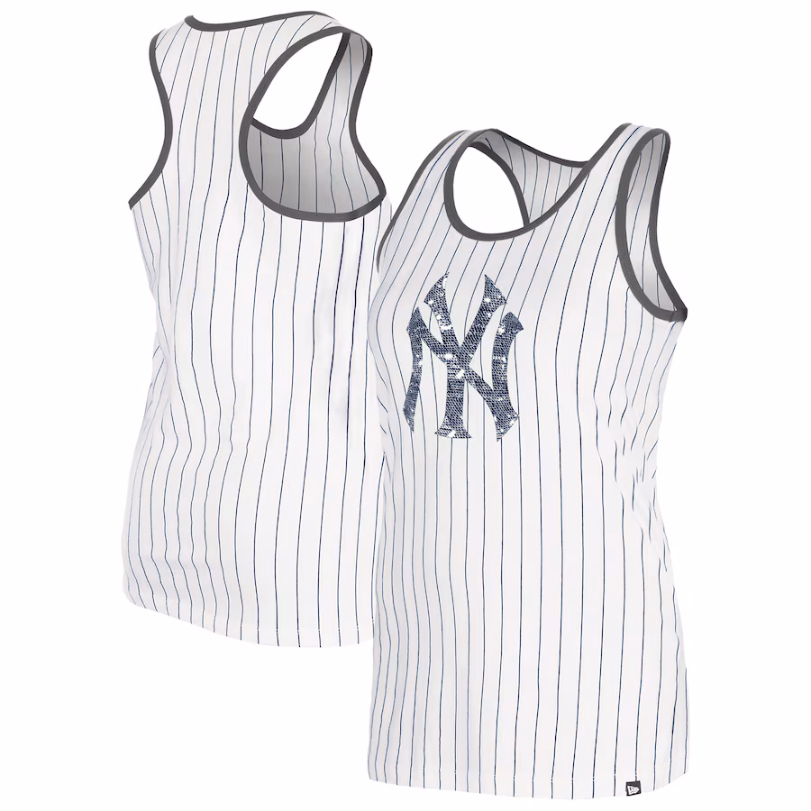 Women's New York Yankees New Era White Gameday Pinstripe Tank Top