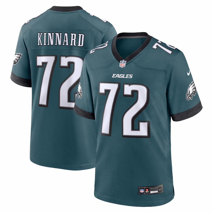 Men's Philadelphia Eagles Darian Kinnard Nike Midnight Green Team Game Jersey