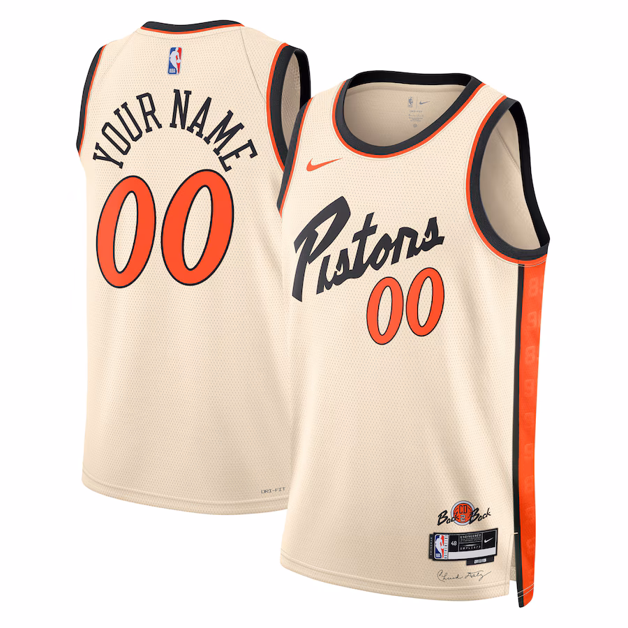 Unisex Detroit Pistons Nike White 2024/25 Custom Swingman Jersey - City Edition
