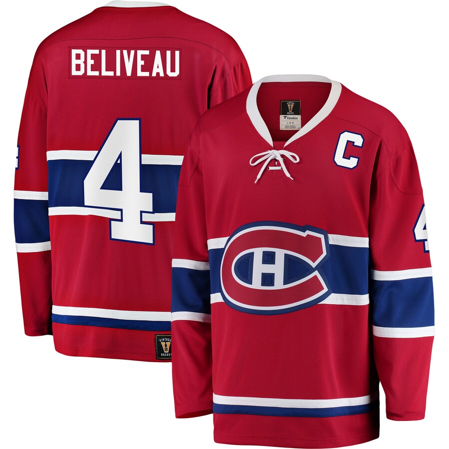 Men's Montreal Canadiens Jean Beliveau Fanatics Branded Red Premier Breakaway Retired Player Jersey