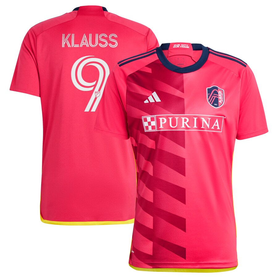 Men's St. Louis City SC Jo?o Klauss adidas Red 2023 CITY Kit Replica Jersey