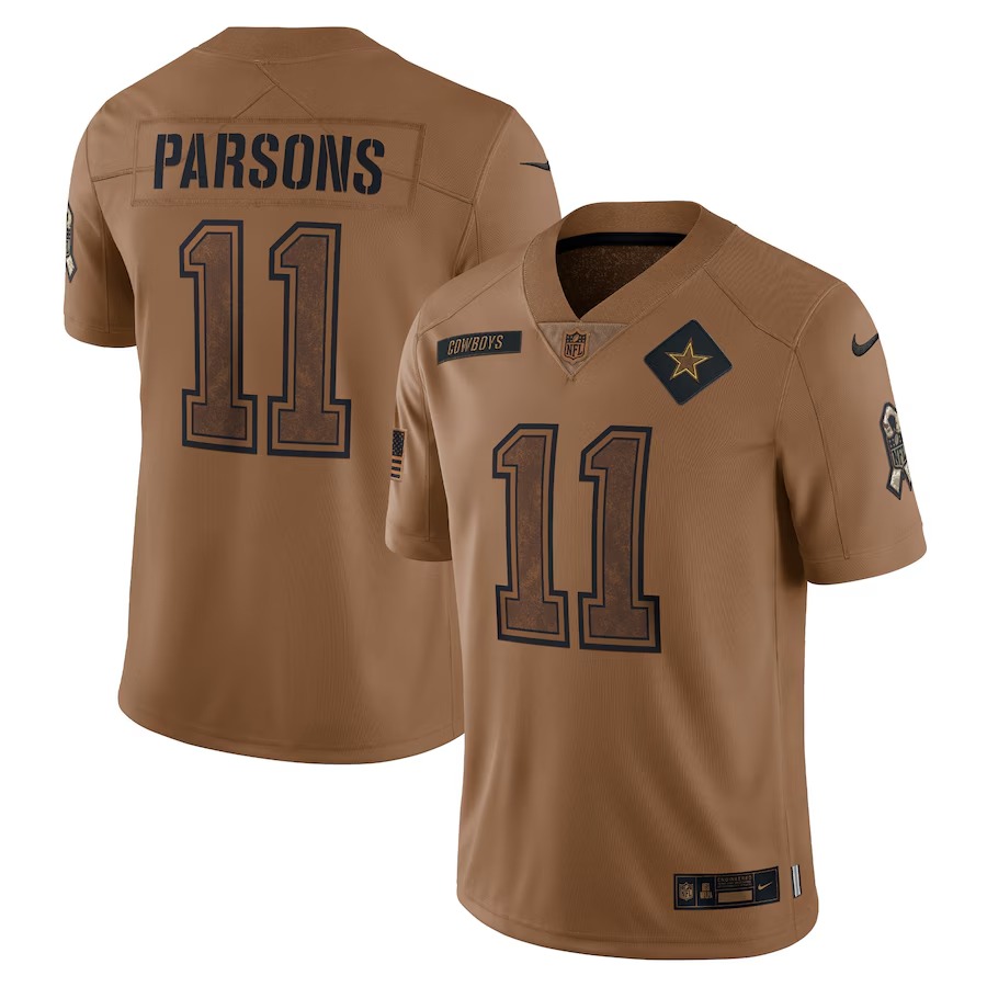 Men's Dallas Cowboys Micah Parsons Nike Brown Salute To Service Limited Jersey