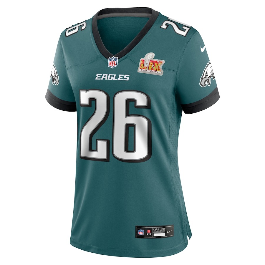 Women's Philadelphia Eagles Saquon Barkley Nike Midnight Green Super Bowl LIX Game Player Jersey