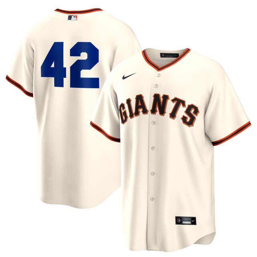 Men's San Francisco Giants Nike Cream Home 2025 Jackie Robinson Day Replica Jersey