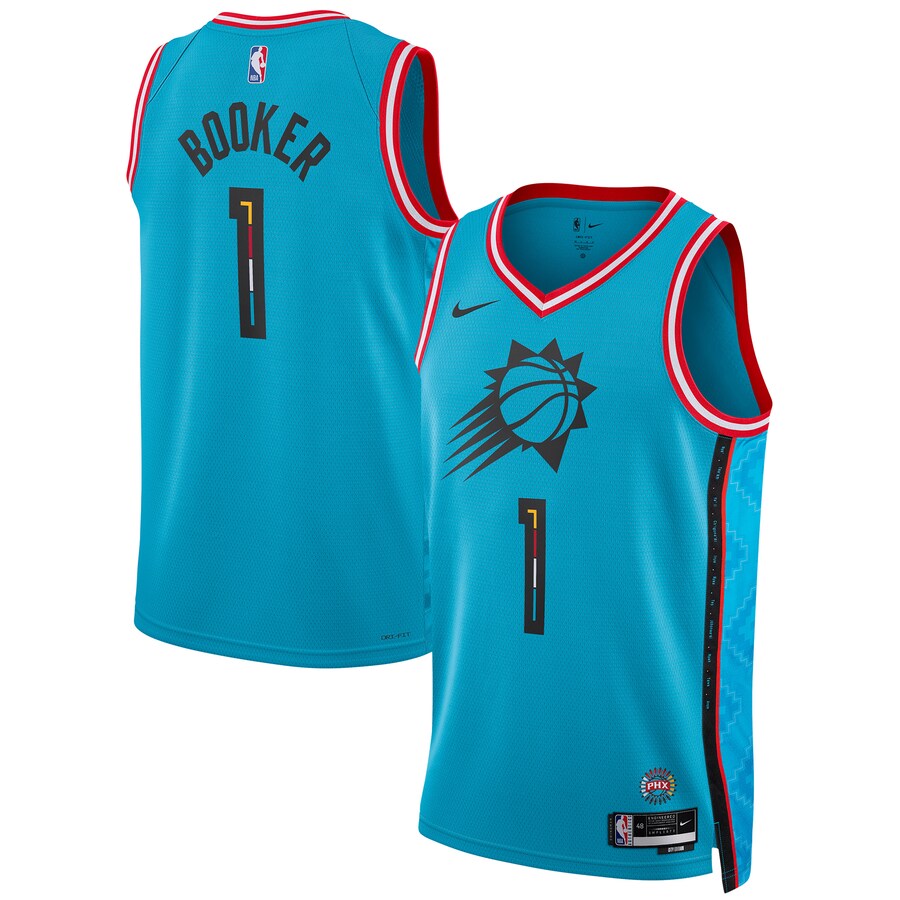Unisex Phoenix Suns Devin Booker Nike Turquoise 2022/23 Swingman Jersey - City Edition
