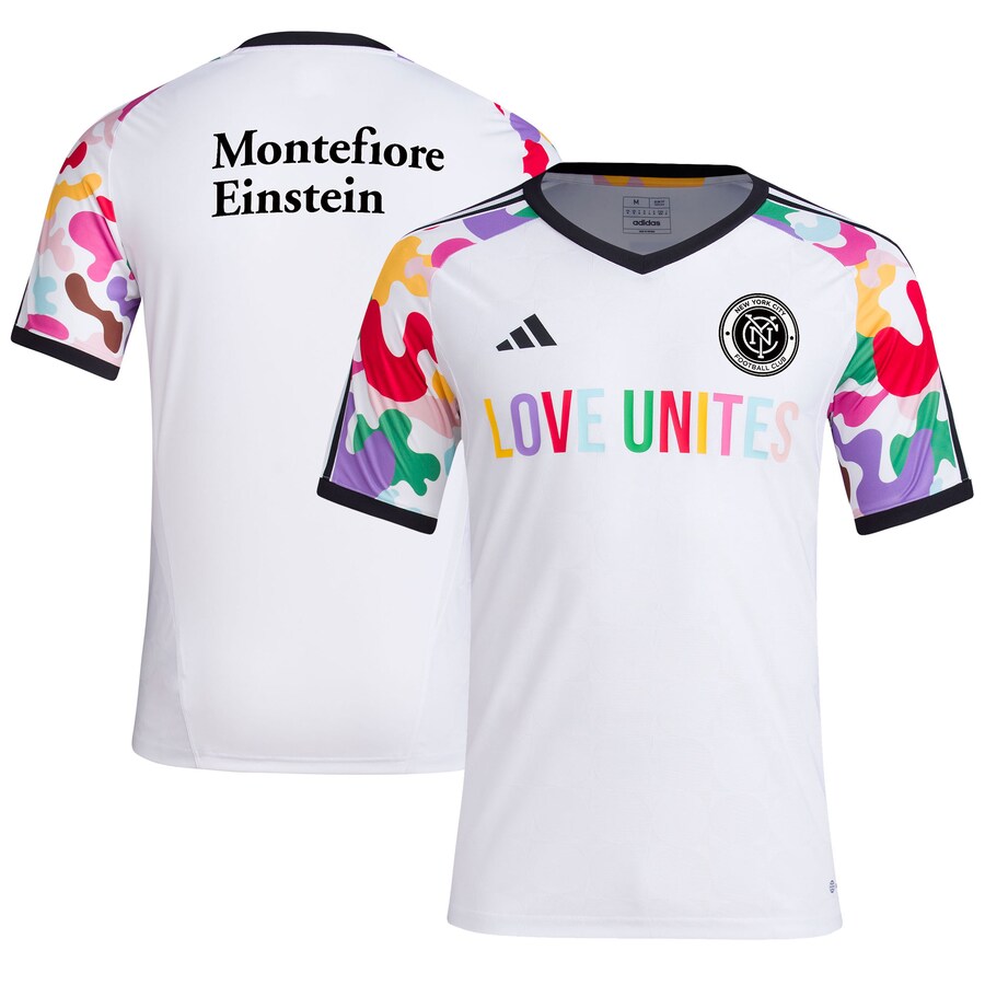 Men's New York City FC  adidas White 2023 Pride Pre-Match Top