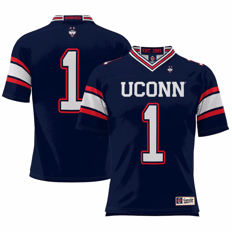 #1 UConn Huskies GameDay Greats Youth Football Jersey - Navy