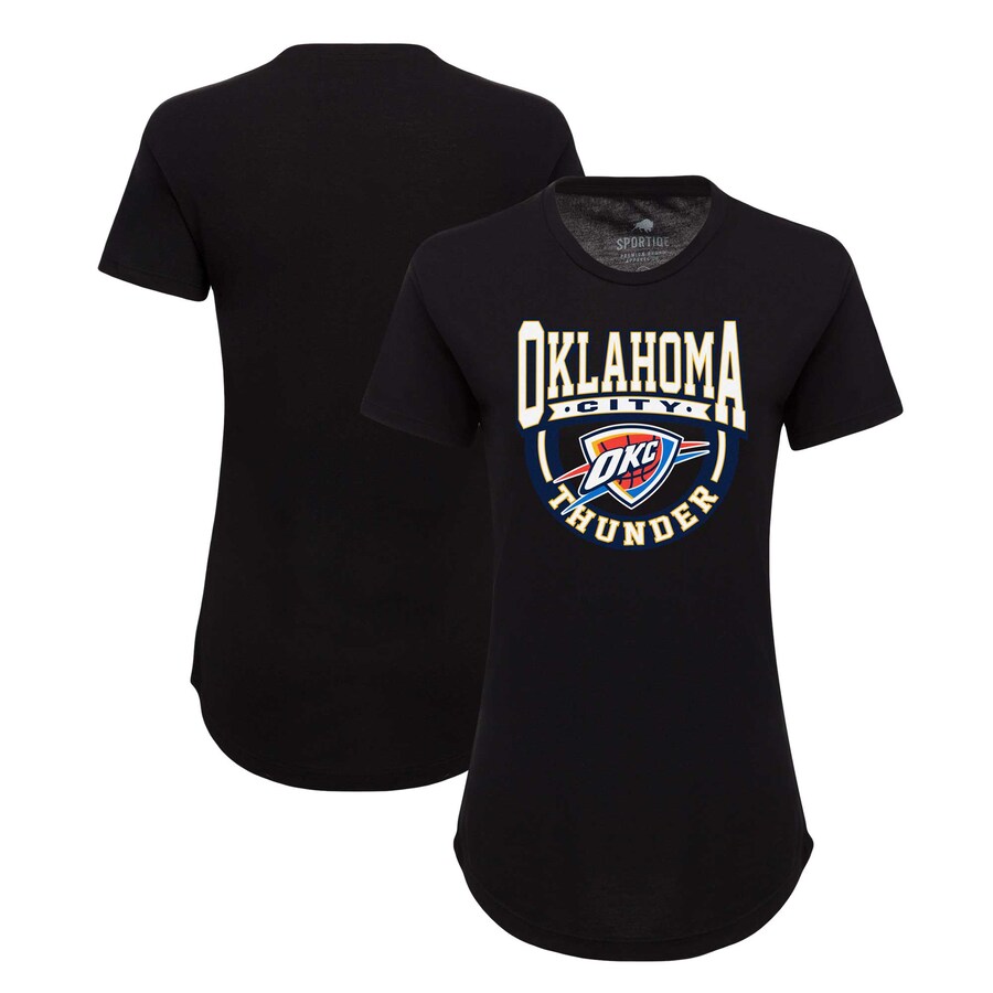 Women's Oklahoma City Thunder Sportiqe Black Phoebe Super Soft Tri-Blend T-Shirt