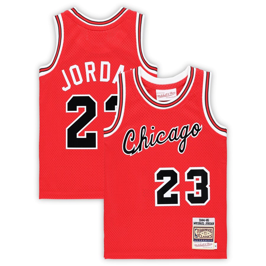 Preschool Chicago Bulls Michael Jordan Mitchell & Ness Red Hardwood Classics 1984/85 Authentic Swingman Jersey