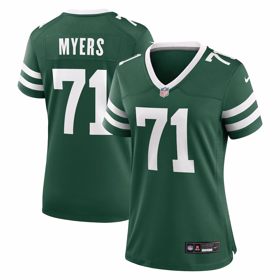 Women's New York Jets Josh Myers Nike Legacy Green Team Game Jersey