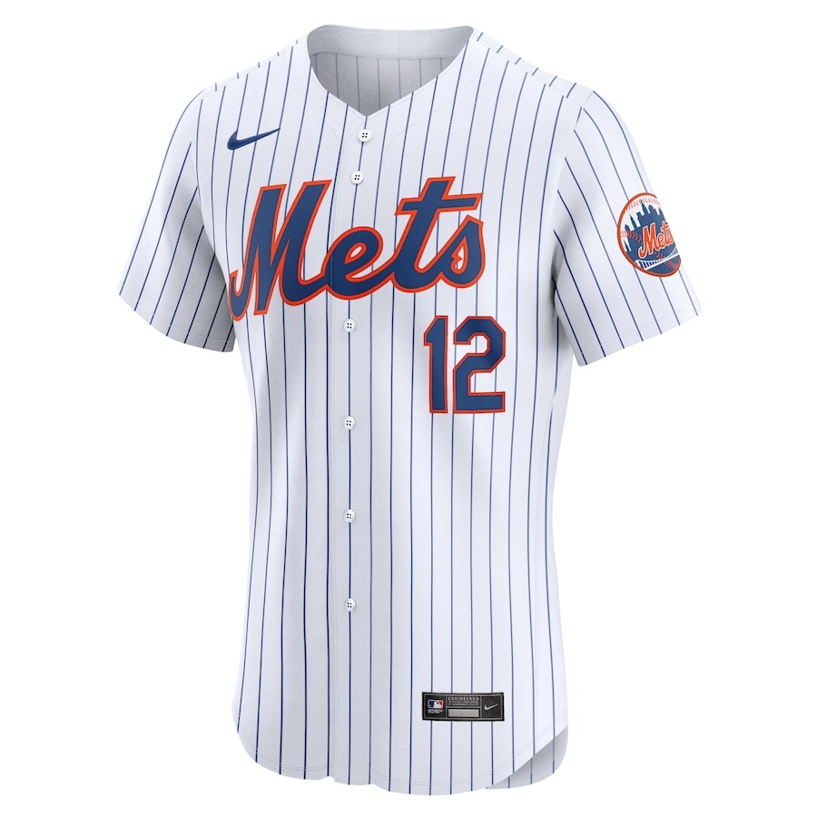 Men's New York Mets Francisco Lindor Nike White Home Elite Sponsor Patch Player Jersey